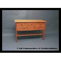 Reproduction from the April 1912 edition of Craftsman Furniture made by Gustav Stickley at the Craftsman Workshops Eastwood, N.Y. No. 819 sideboard rendered in solid cherry and finished with a clear hand rubbed drying oil. Photos do not do it justice. Crafted pyramidal pulls.