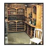 Wine Cellar fixtures constructed from furniture grade white pine