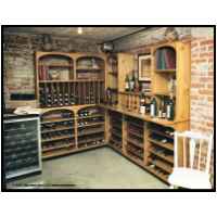 Wine Cellar fixtures contructed from furniture grade white pine
